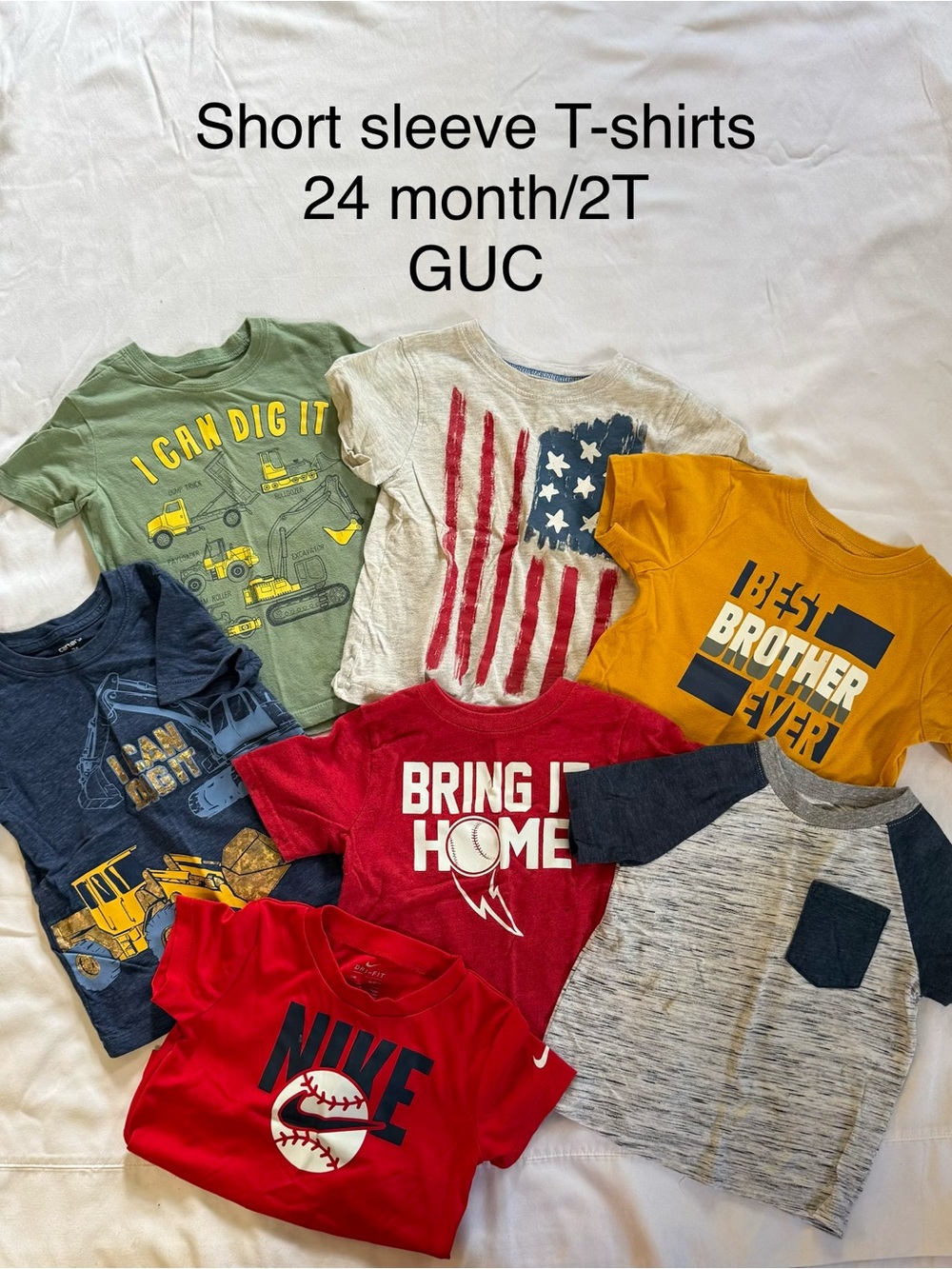 Nike Red Baseball Graphic Tee with Navy Accent - Kids